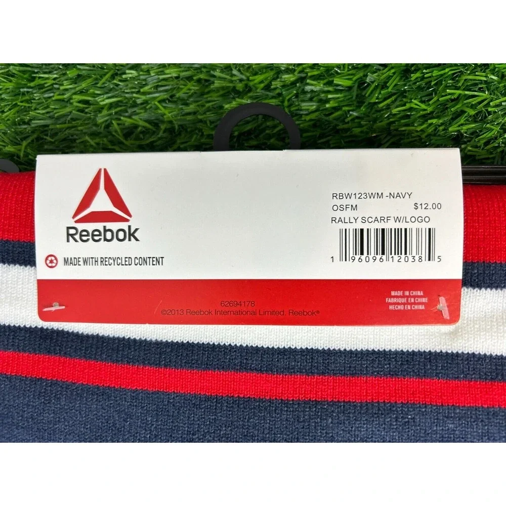 New Reebok Rally Scarf Red White Blue With Logo OSFM